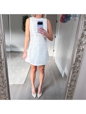 Julia Amory White Silk Sleeveless Mini Dress Size S
